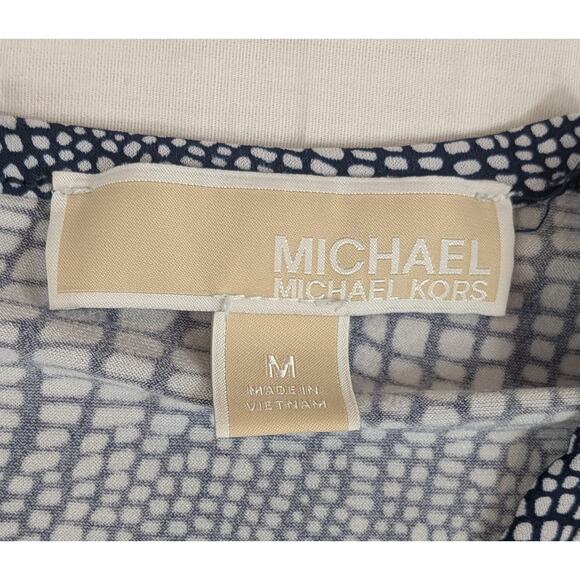 Michael Kors Navy & White Animal Print Summer Dress Size Medium Cheetah - Picture 3 of 5